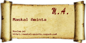 Maskal Aminta névjegykártya